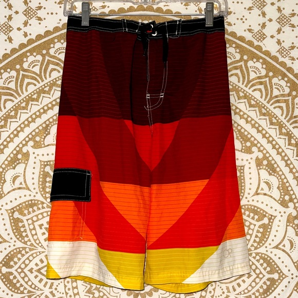 OP Other - ✨HP✨ MEN’S “OP” MULTI-COLORED TIE/ADJUSTABLE WAIST BOARD SHORTS, MENS SIZE XXL